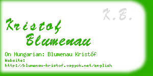 kristof blumenau business card
